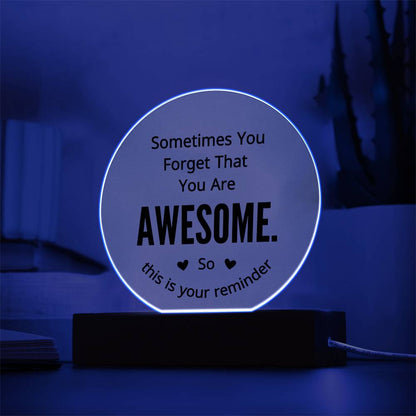 You Are Awesome LED Acrylic Lamp