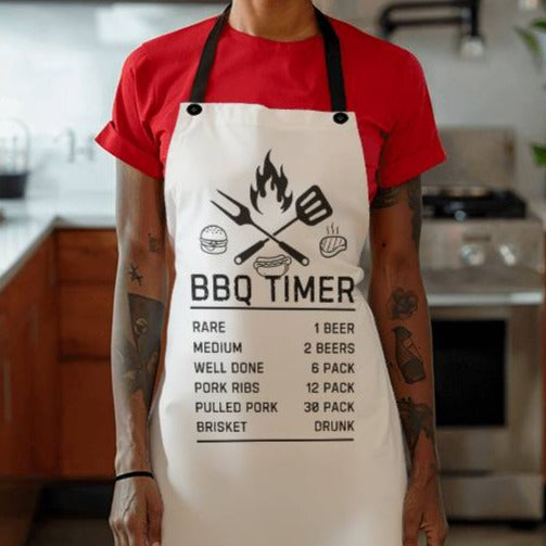 BBQ Timer Apron (White)