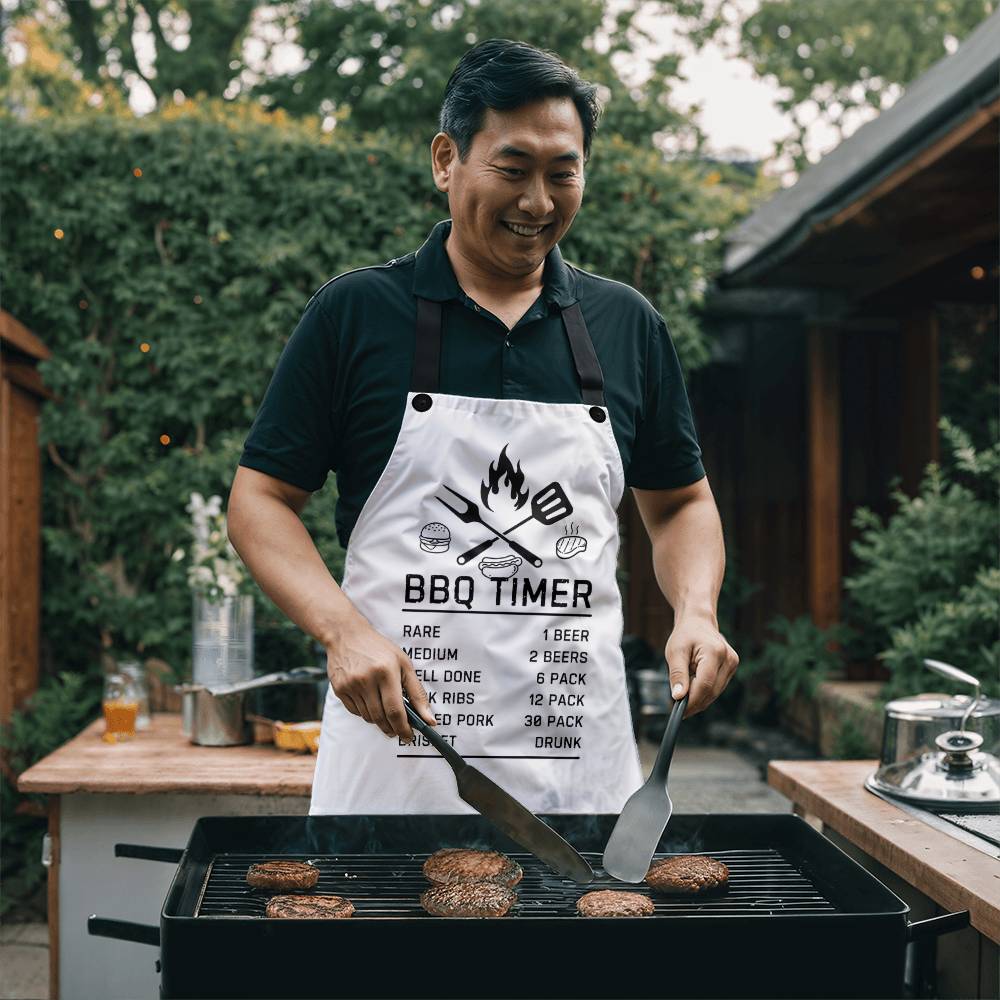 BBQ Timer Apron (White)