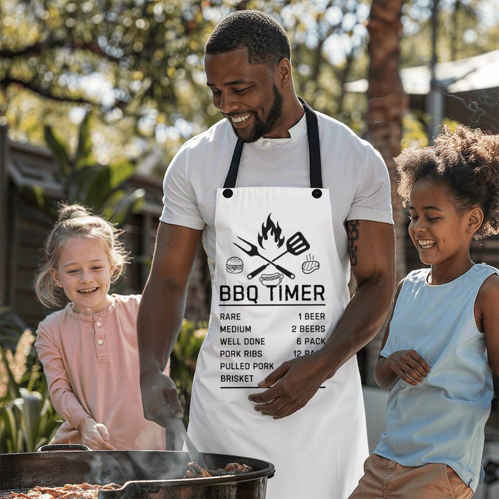 BBQ Timer Apron (White)