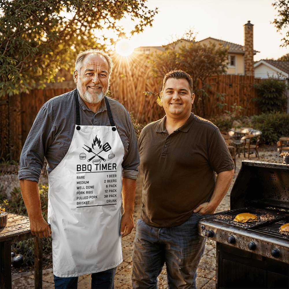 BBQ Timer Apron (White)