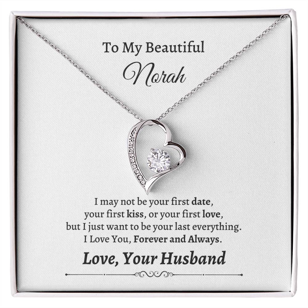 To My Beautiful, Love Your Husband Personalized Forever Love Necklace