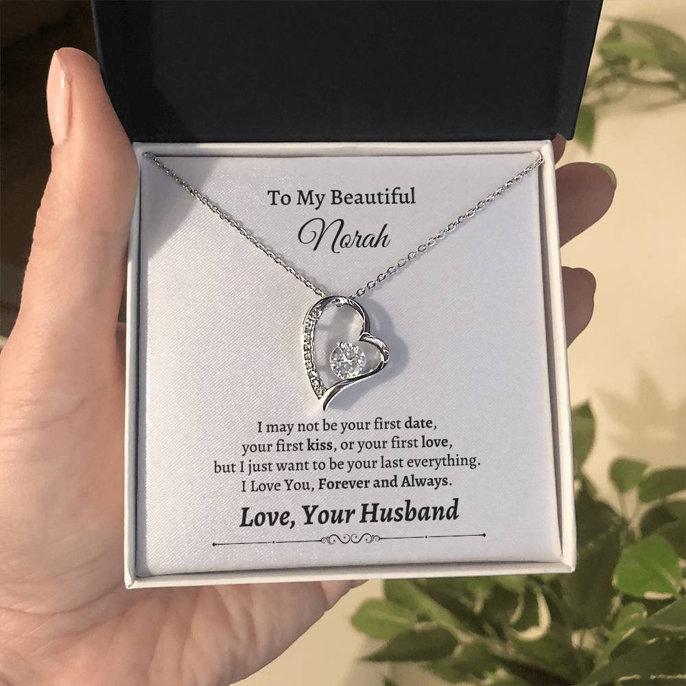 To My Beautiful, Love Your Husband Personalized Forever Love Necklace