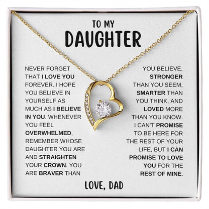 To My Daughter, I Love You Forever | From Dad Forever Love Necklace