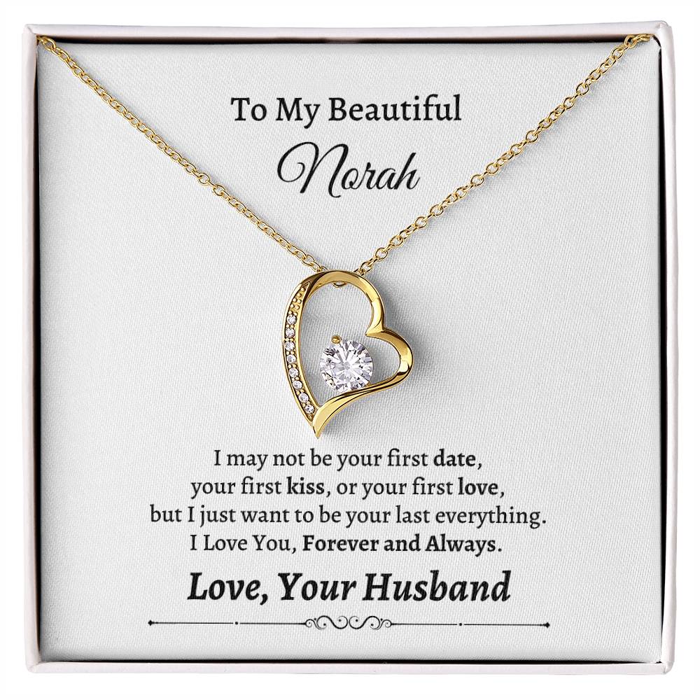 To My Beautiful, Love Your Husband Personalized Forever Love Necklace