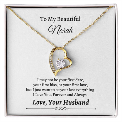 To My Beautiful, Love Your Husband Personalized Forever Love Necklace