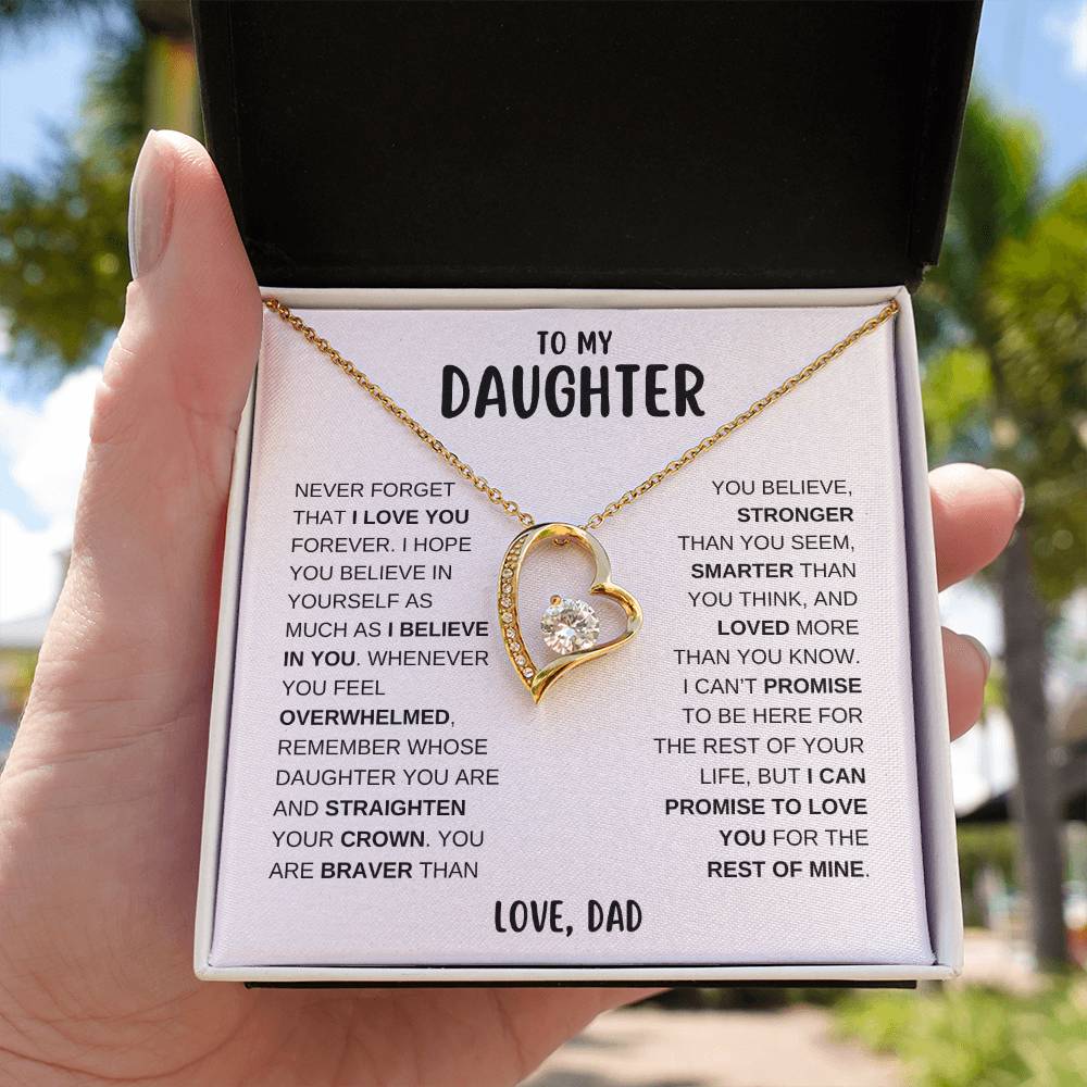 To My Daughter, I Love You Forever | From Dad Forever Love Necklace