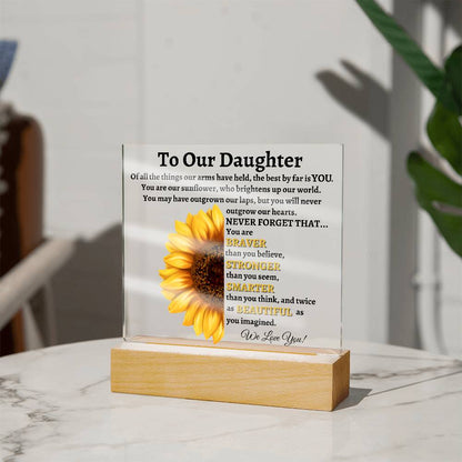 To Our Daughter | We Love You Sunflower Acrylic LED Lamp