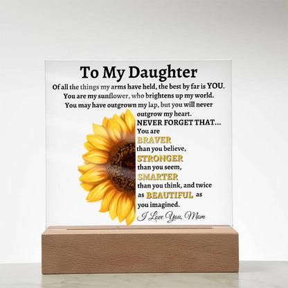 To My Daughter, From Mom | Sunflower Acrylic LED Lamp