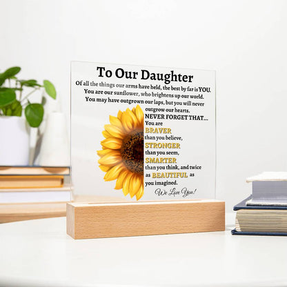 To Our Daughter | We Love You Sunflower Acrylic LED Lamp