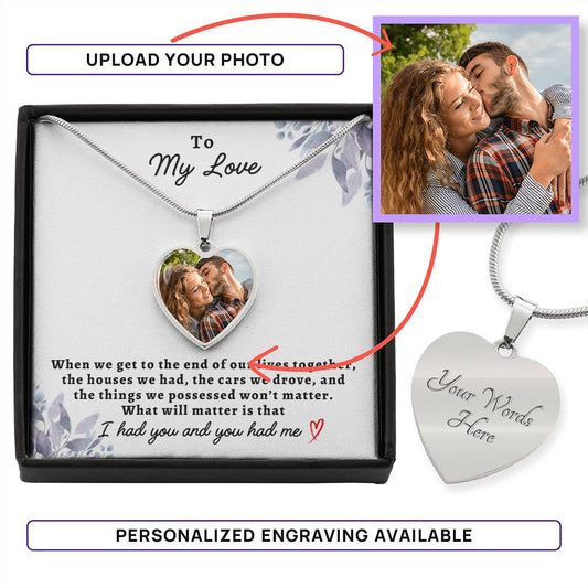 To My Love | Personalized Heart Photo Necklace