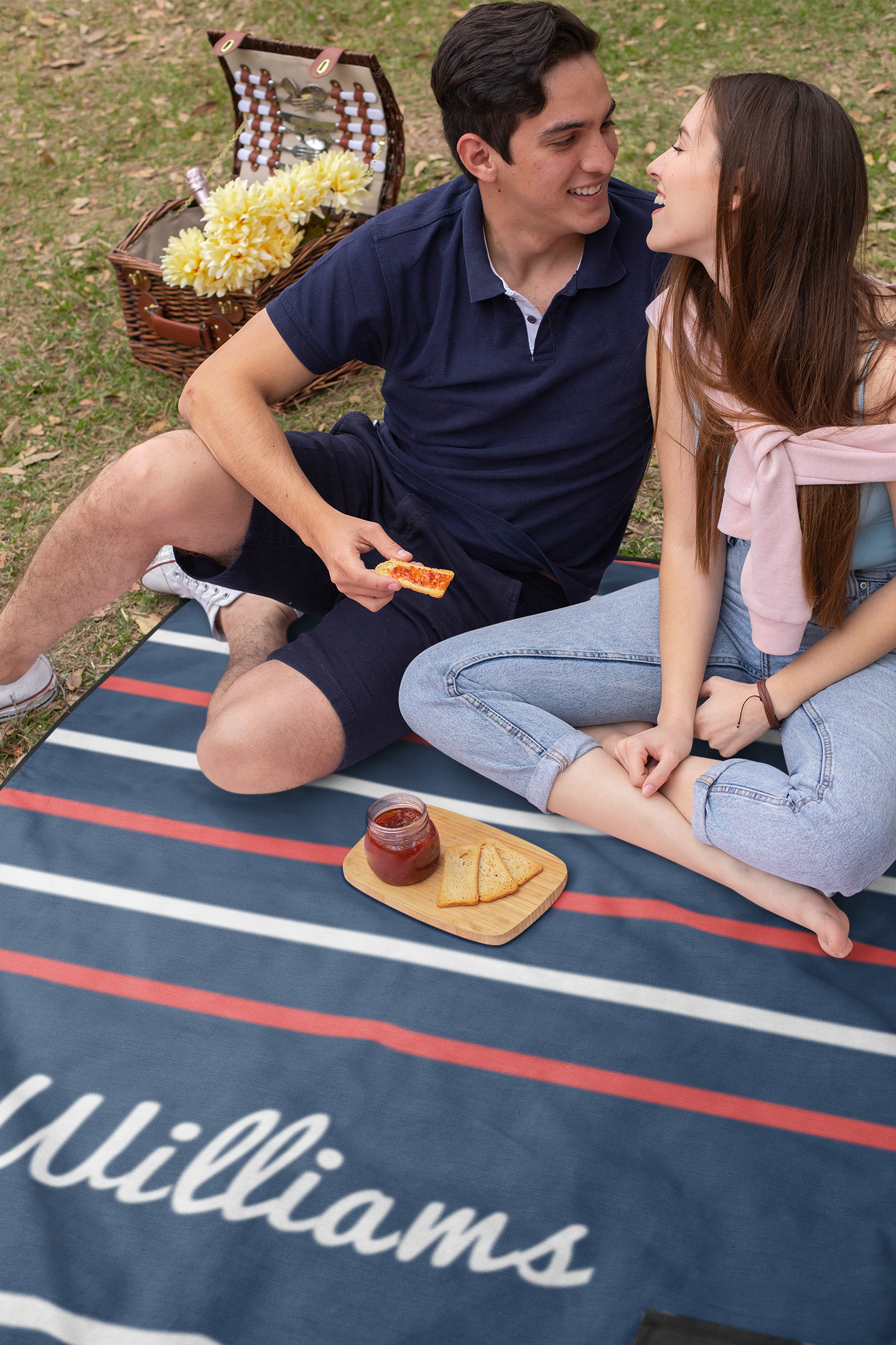 Red, White & Blue Personalized Picnic Blanket