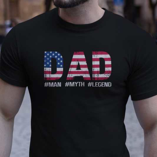 Dad: Man, Myth, Legend Stars & Stripes T-Shirt