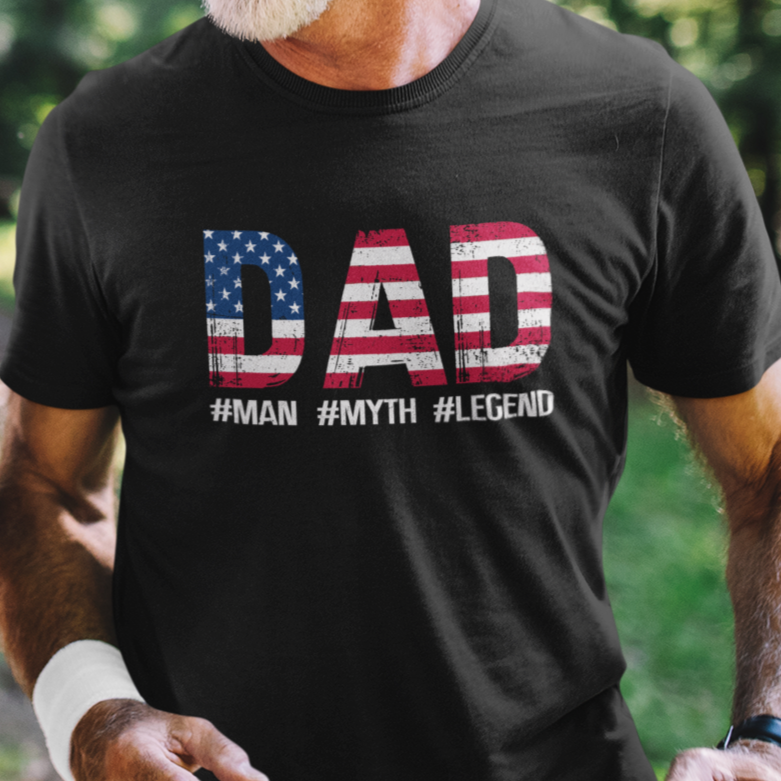 Dad: Man, Myth, Legend Stars & Stripes T-Shirt