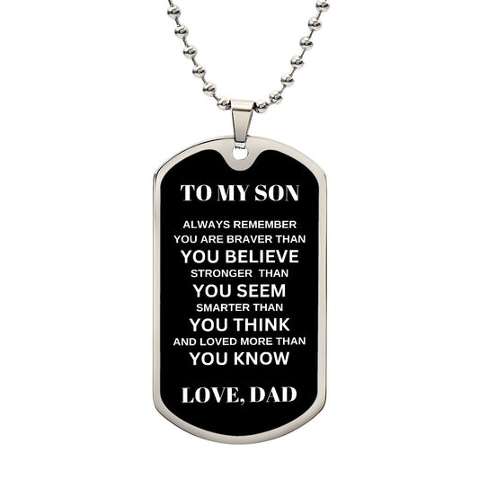 To My Son | Always Remember (Dog Tag)