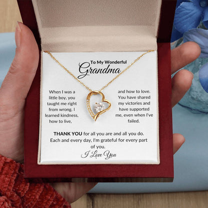 To My Wonderful Grandma, When I Was A Boy | Forever Love Necklace