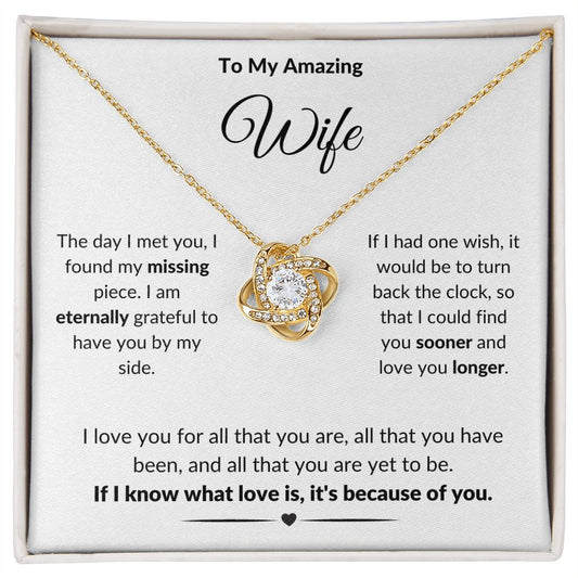 To My Amazing Wife | The Day I Met You (Love Knot Necklace)