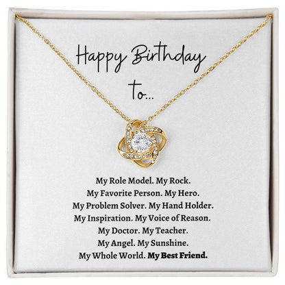 Happy Birthday Best Friend (Love Knot Necklace)