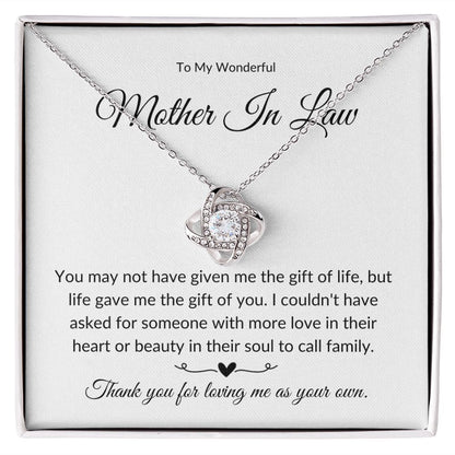 To My Wonderful Mother In Law | Thank you (Love Knot Necklace)