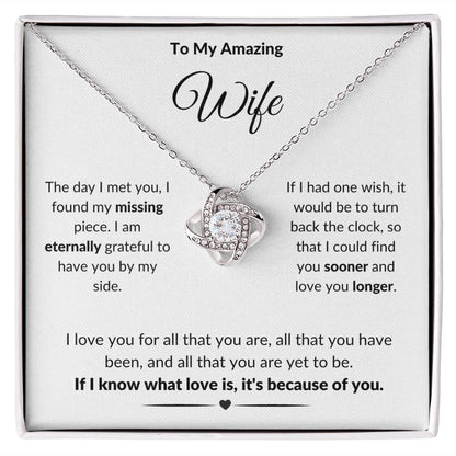 To My Amazing Wife | The Day I Met You (Love Knot Necklace)