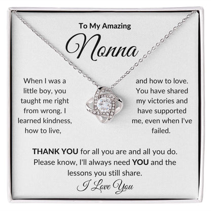 To My Amazing Nonna | When I Was A Boy (Love Knot Necklace)