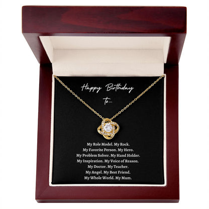 Happy Birthday Mum (Love Knot Necklace)