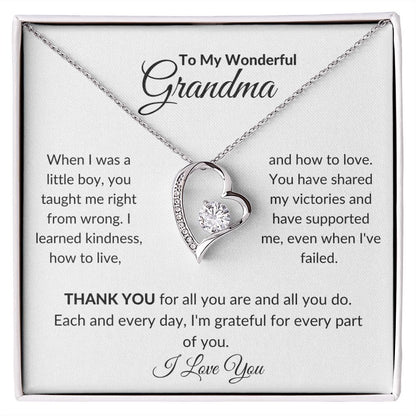 To My Wonderful Grandma, When I Was A Boy | Forever Love Necklace