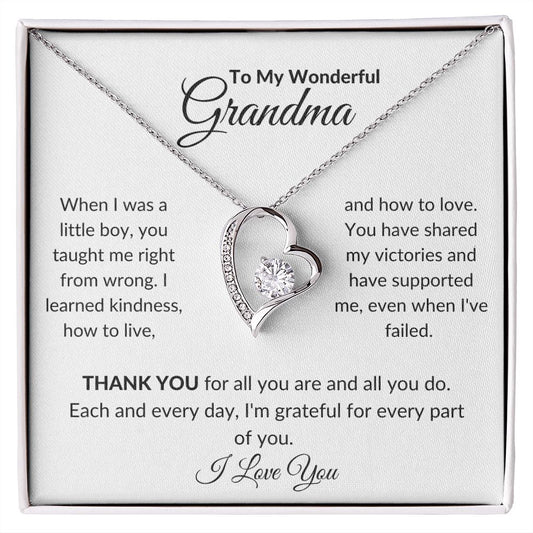 To My Wonderful Grandma | When I Was A Boy (Forever Love Necklace)