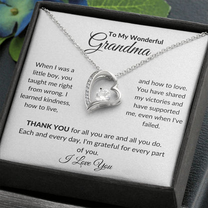 To My Wonderful Grandma, When I Was A Boy | Forever Love Necklace