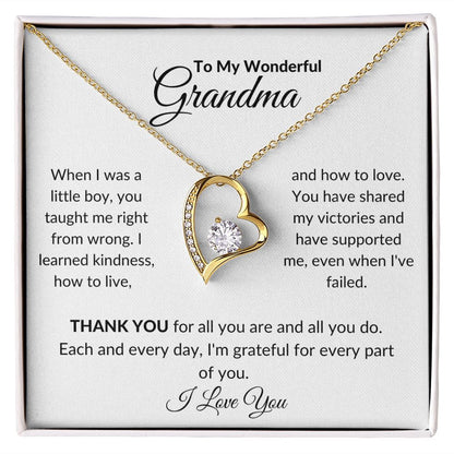 To My Wonderful Grandma, When I Was A Boy | Forever Love Necklace